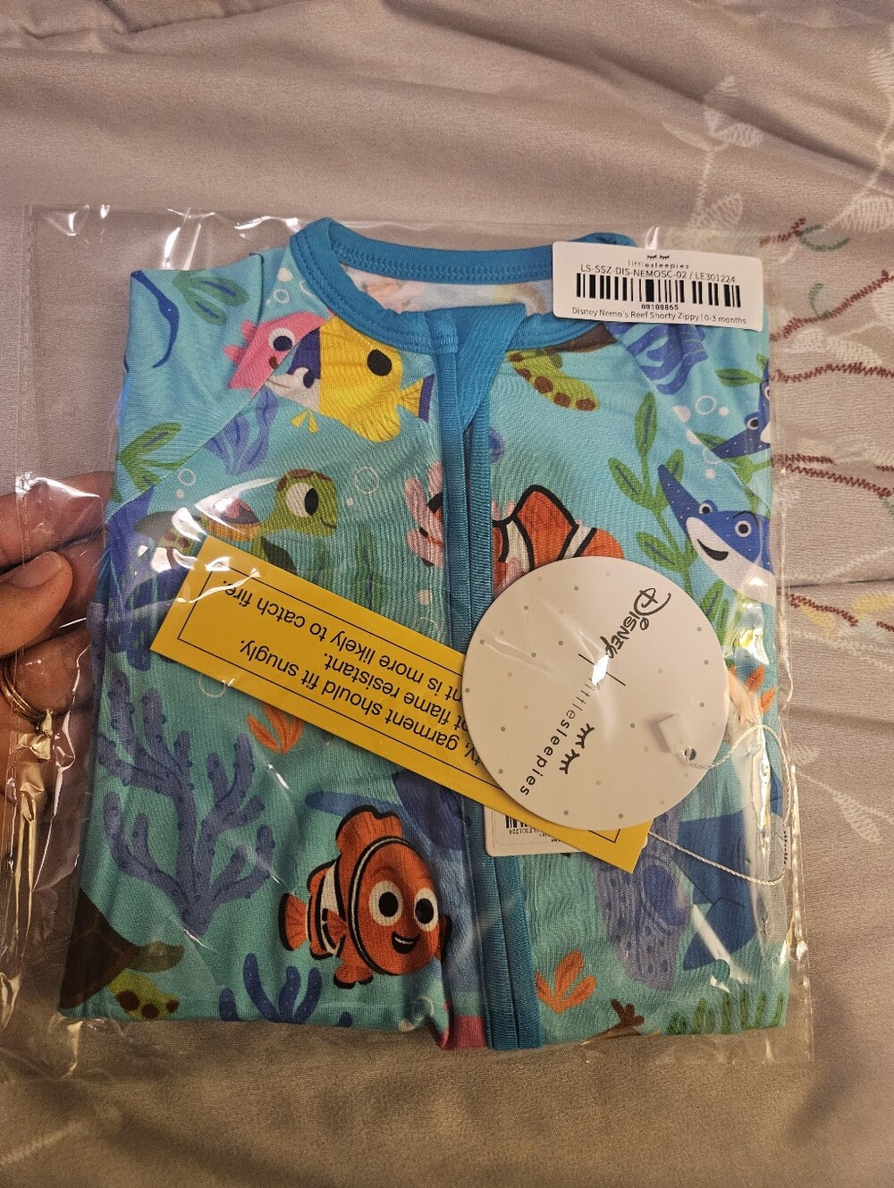 Little Sleepies Disney Nemo 0/3m Shorty
